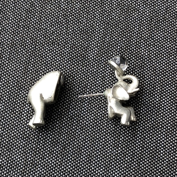 Pewter Elephant Single Sided Earring Colorful Crystal Ball (Solid Heavy) NEW - Picture 7 of 9